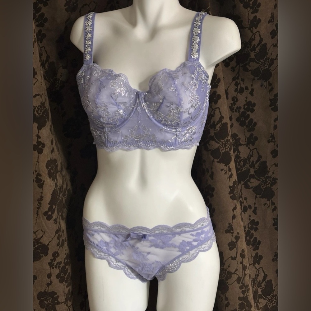 Victoria's Secret Purple Lace Bra and Panty Set